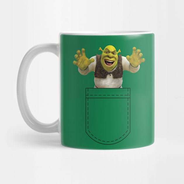 Raised Hands Pocket Shrek by VernenInk